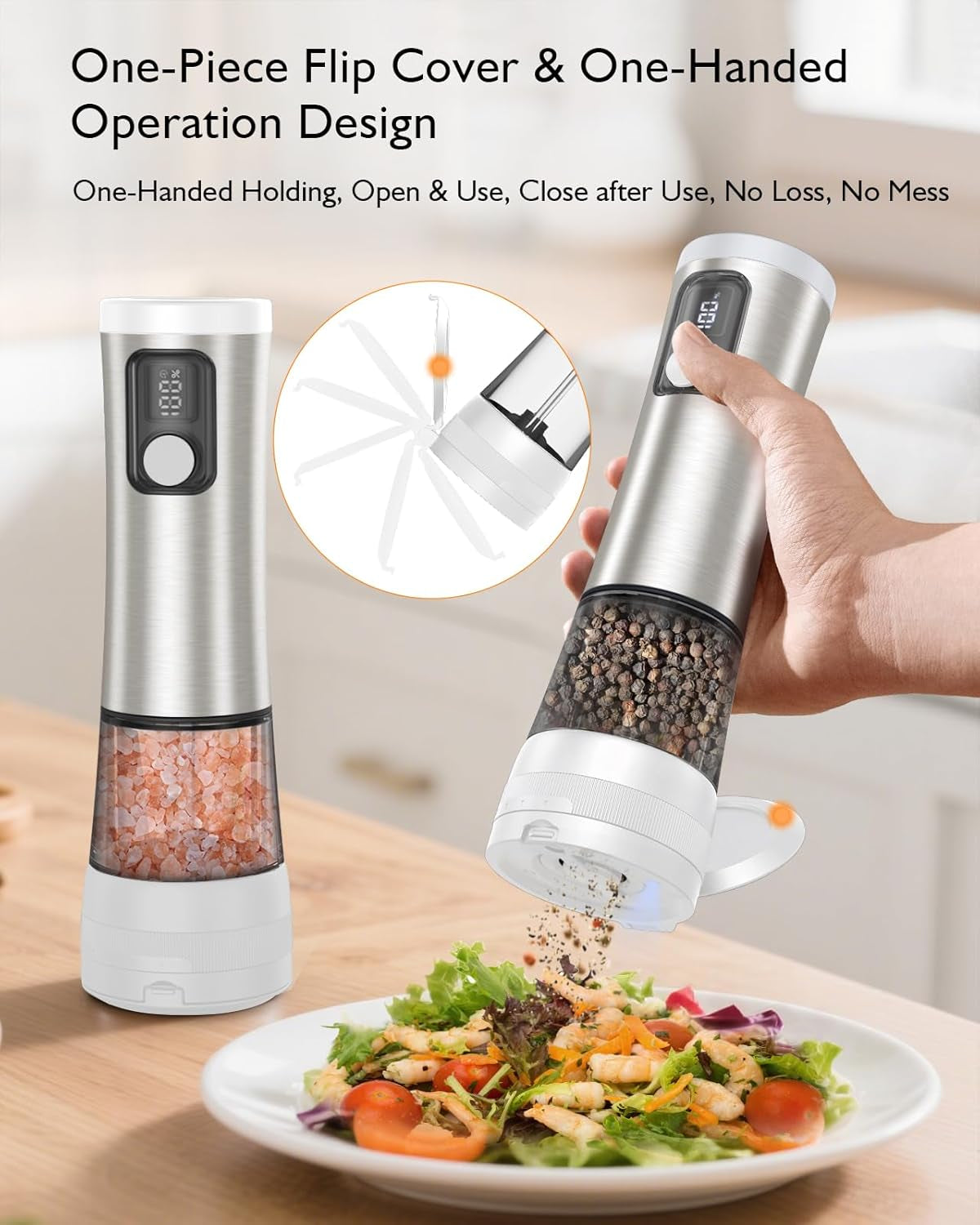 electric-salt-and-pepper-grinder-set-battery-display-rechargeable-base