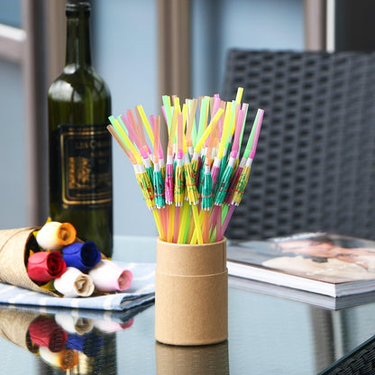 50 Umbrella Parasol Drinking Straws, Hawaiian Beach Cocktail Luau Party Decorations Supplies6