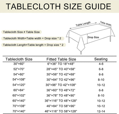 Rectangle Table Cloth Faux Linen Farmhouse Tablecloth, Wrinkle and Stain Resistant Decorative Fabric Rectangular Spring Table Cover for Dining/Party/Birthday/Wedding, Beige, 54 X 80 Inch3