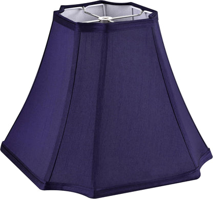 Square Lamp Shade for Table Lamps,6.5"X13.2"X10.6" Blue Lamphade Bell | 0.41" Spider,Blue,Natural Faux Silk,Medium Deco Lamp Shade Replacement for Small Floor Lamps Living Room,Fold Easy Assembly1