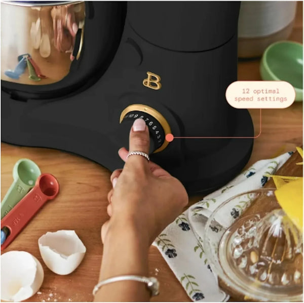 3.5 Qt Stand Mixer, with Flat Beater, Dough Hook, Whisk (Black)9