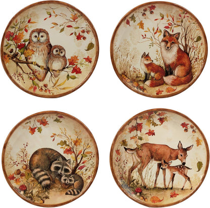 Pine Forest 16 Pc Dinnerware Set, Service for 4, BROWN3
