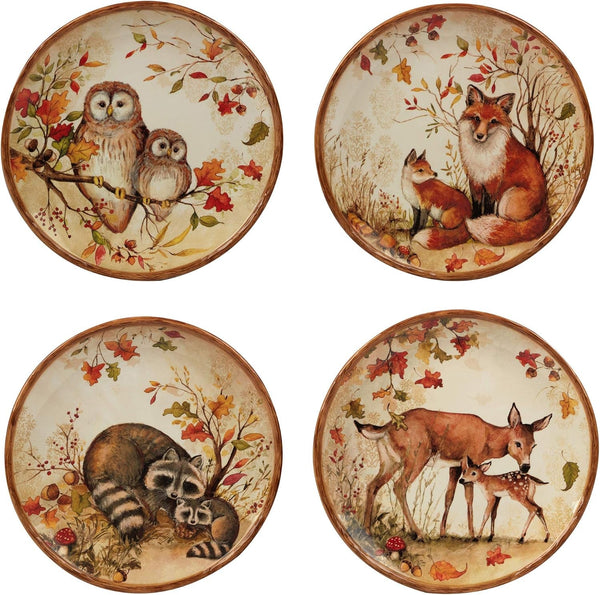 Pine Forest 16 Pc Dinnerware Set, Service for 4, BROWN3