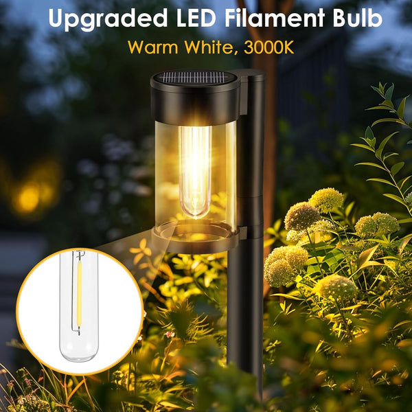 Solar Pathway Lights Outdoor, 10 Pack Metal & Glass Solar Lights Outdoor Waterproof Landscape Path Lights for Yard Walkway Garden Decor, Warm White4