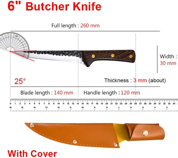 Meat Cleaver, 6 Inch Stainless Steel Boning Knives Forging Kitchen Chef Butcher Knives Slicing Fish Knife Wood Handle2