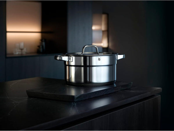 Compact Cuisine 5-Piece Induction Saucepan Set with Glass Lid, Polished Cromargan Stainless Steel, Induction Pots Set, Uncoated, Inner Scale16