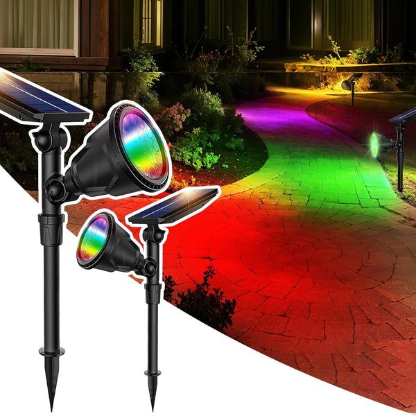 Halloween Solar Spot Lights Outdoor Ideal Xmas Decor for Landscape-Rgb-2P1