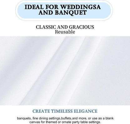 10 Pack White Table Cloth Rectangle Table 60 X 102 Inch Tablecloths for 6 Foot Rectangle Tables. Stain and Winkle Resistant Polyester Washable White Tablecloths for Parties Wedding Dining5