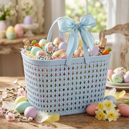 3 Pack Portable Shower Caddy Basket, Plastic Storage Baskets with Handle Plastic Tote Storage Basket Easter Baskets Toiletry Organizer for Bathroom, Kitchen, Pantry, College Dorm9