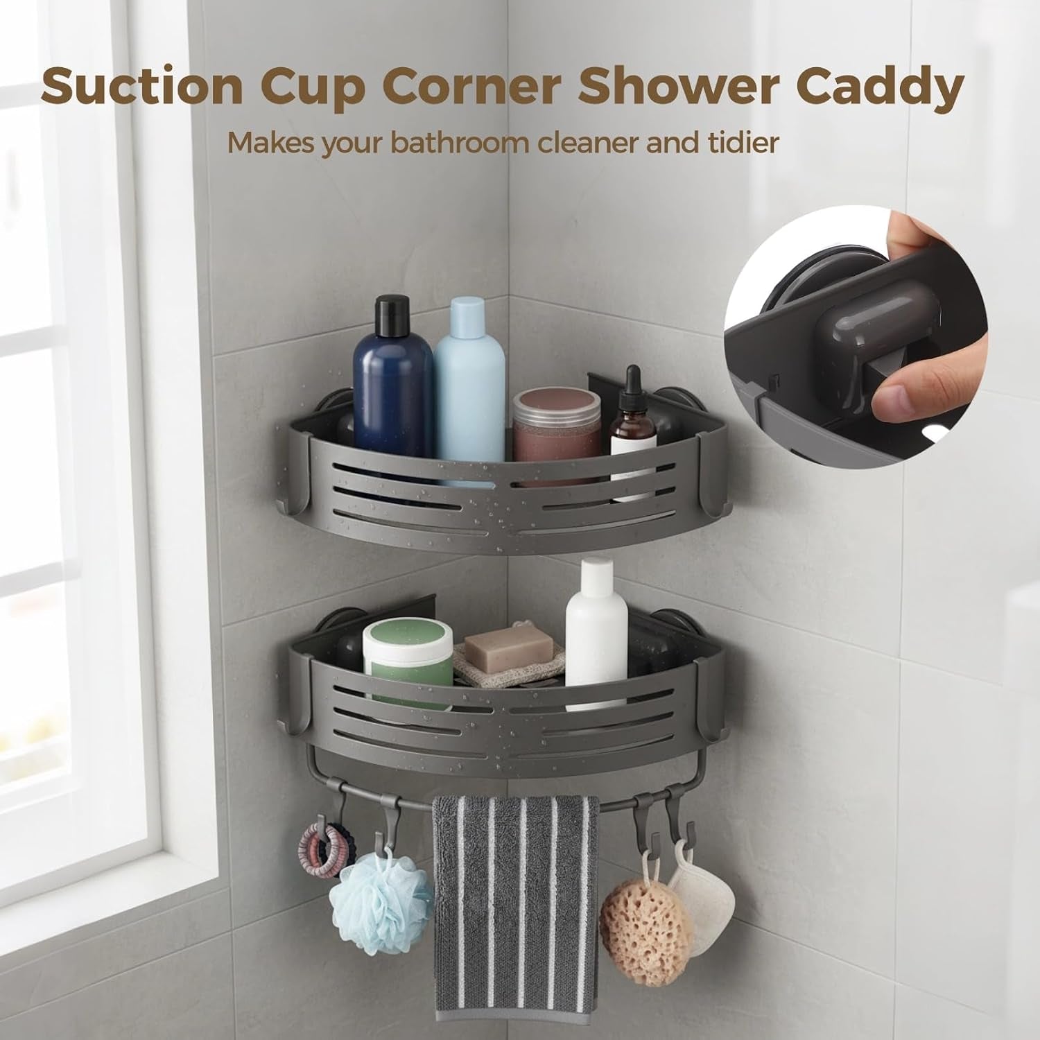2-pcs-corner-shower-caddy-double-layer-suction-cup-no-drilling-aluminum-organizer-gray-triangular-bathroom-shelves-with-towel-bar-hooks-wall-mount-space-saving-for-shower-kitchen