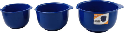 Mixing Bowls with Pour Spout, Set of 3 Nesting Design Saves Space Non-Slip, BPA Free, Dishwasher Safe Plastic Kitchen Cooking and Baking Supplies, Blue5