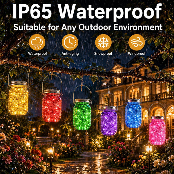 Solar Mason Jar Lid Lights Outdoor 12 Pack, Multicolor Garden Fairy Lights5