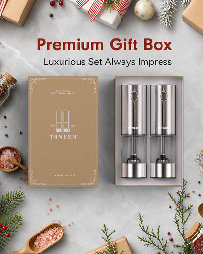 Larger Capacity Rechargeable Electric Salt and Pepper Grinder Set9