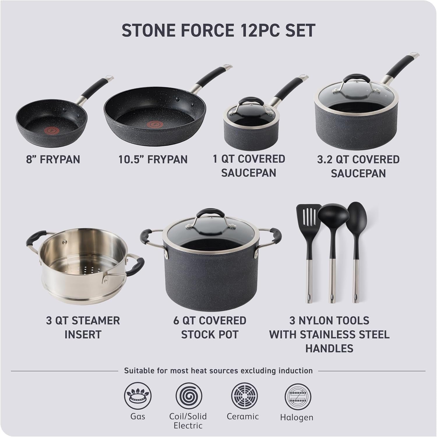stone-force-platinum-non-stick-cookware-set-12-piece-oven-broiler-safe-400-f-kitchen-cooking-set-w-fry-pans-saucepans-dutch-oven-tools-steamer-insert-lids-cookware-dishwasher-safe-black