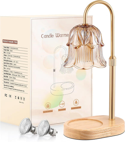 Candle Warmer Lamp Adjustable Timer - Electric Flower Glass Candles Light8