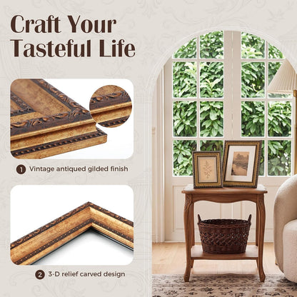 8X10 Picture Frame Gold 2 Pack - Antique Wall Vintage Picture Frames2