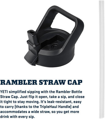 Rambler 18 Oz Bottle, Vacuum Insulated, Stainless Steel with Straw Cap, Navy6