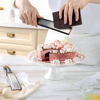 Etched Zester & Grater Set of 2 - Kitchen Zester Tool for Lemon, Cheese, Garlic, Ginger, Nutmeg, Chocolate, Fruits, Vegetables - Sharp Premium Stainless Steel Blade with Protective Cover6