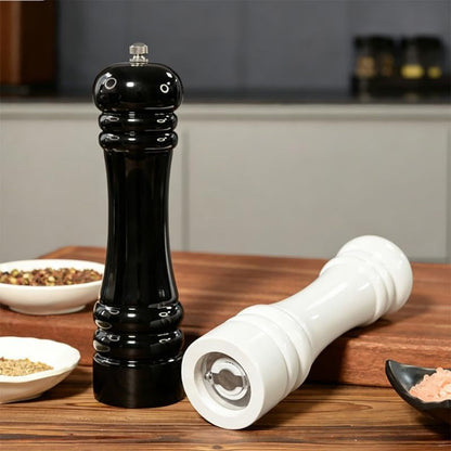 Glossy Pepper Grinder, Adjustable Manual Spice Mill with Ceramic Core for Peppercorns and Sea Salt, Black & White Optional6