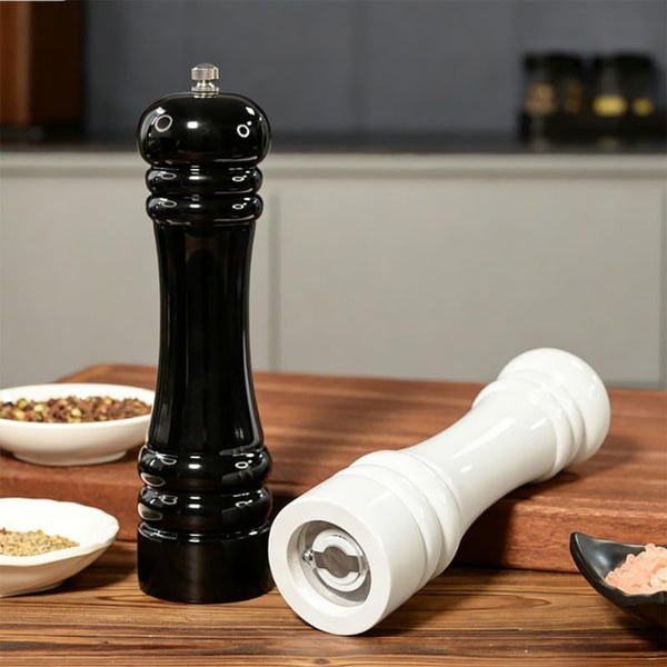 Glossy Pepper Grinder, Adjustable Manual Spice Mill with Ceramic Core for Peppercorns and Sea Salt, Black & White Optional6