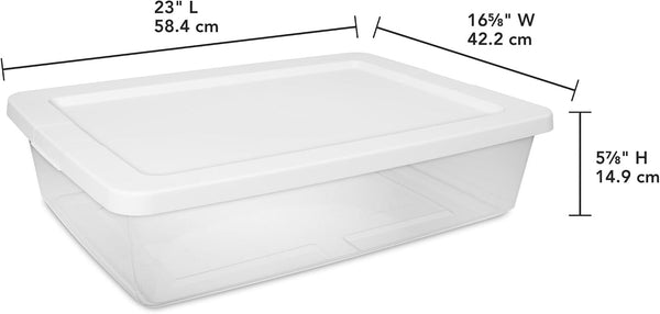 28 Quart Clear Storage Bins, 4-Pack Stackable under Bed Container3