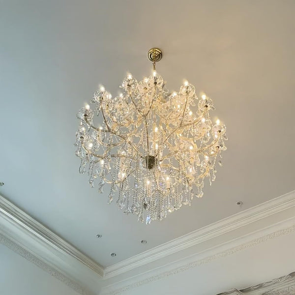 Large Gold Chandelier Light Fixtures - 36 Lights, 4 Layers Modern Crystal Chandeliers for Hotel, Lobby, Foyer, Entrance Hall, Staircase5