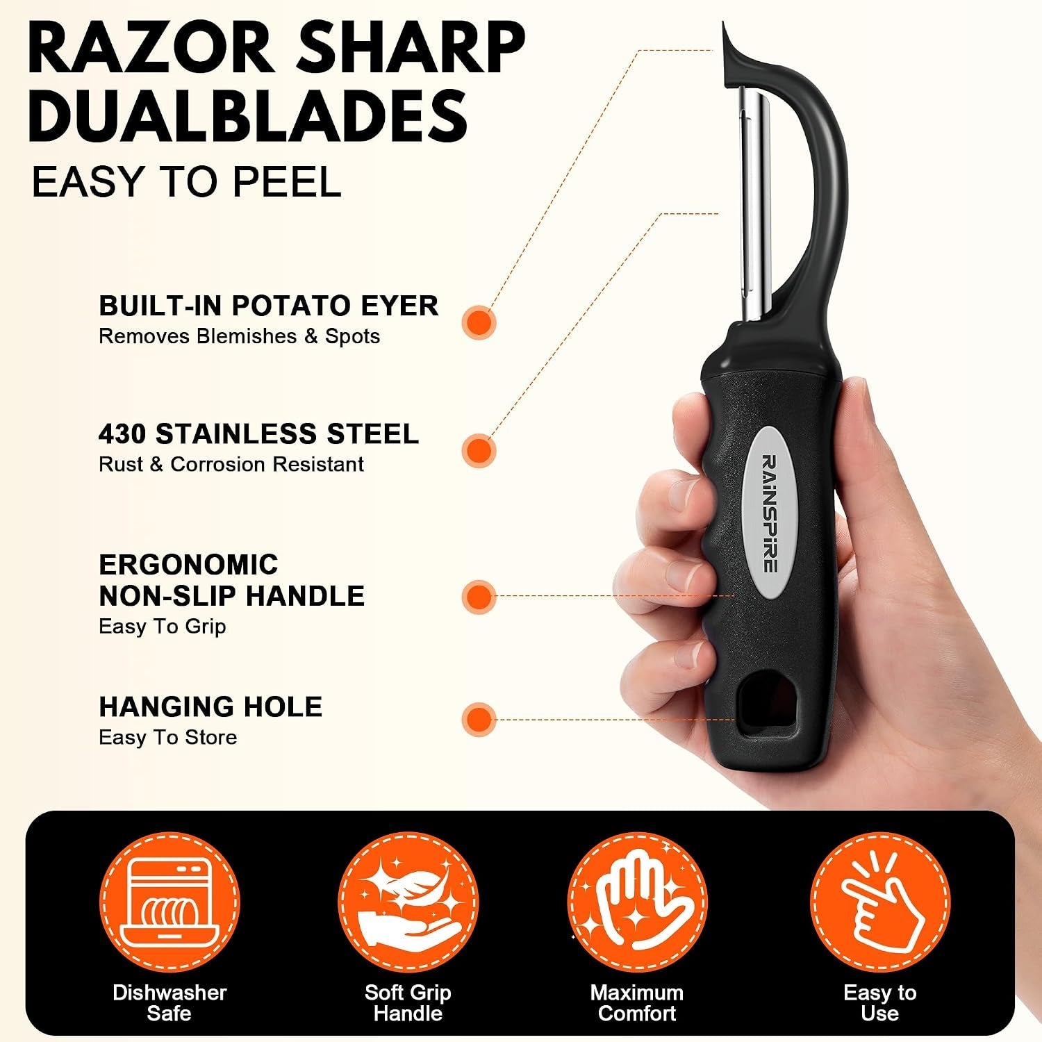 swivel-vegetable-peeler-soft-comfort-handle-sturdy-long-lasting-1pcs-black-dishwasher-safe-gift-for-cooks-potato-peeler-for-kitchen-carrot-peeler-fruit-veggie-peeler-sharp-stainless-steel-blades