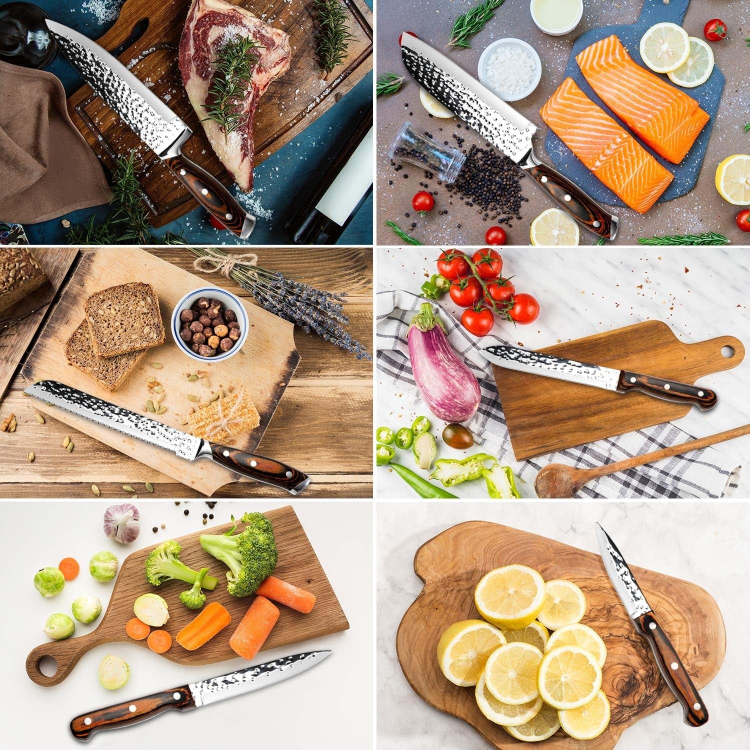 kitchen-knife-set-15-piece-knife-set-with-block-wooden-self-sharpening-for-chef-knife-set-high-carbon-japan-stainless-steel-hammered-collection-knife-block-set-with-steak-knives-boxed-knife-set-hammered-collection-japan-stainless-steel-with-6pcs-steak-knives