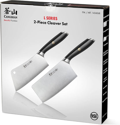 L Series 2-Piece Cleaver Set, Forged German Steel (Black)7