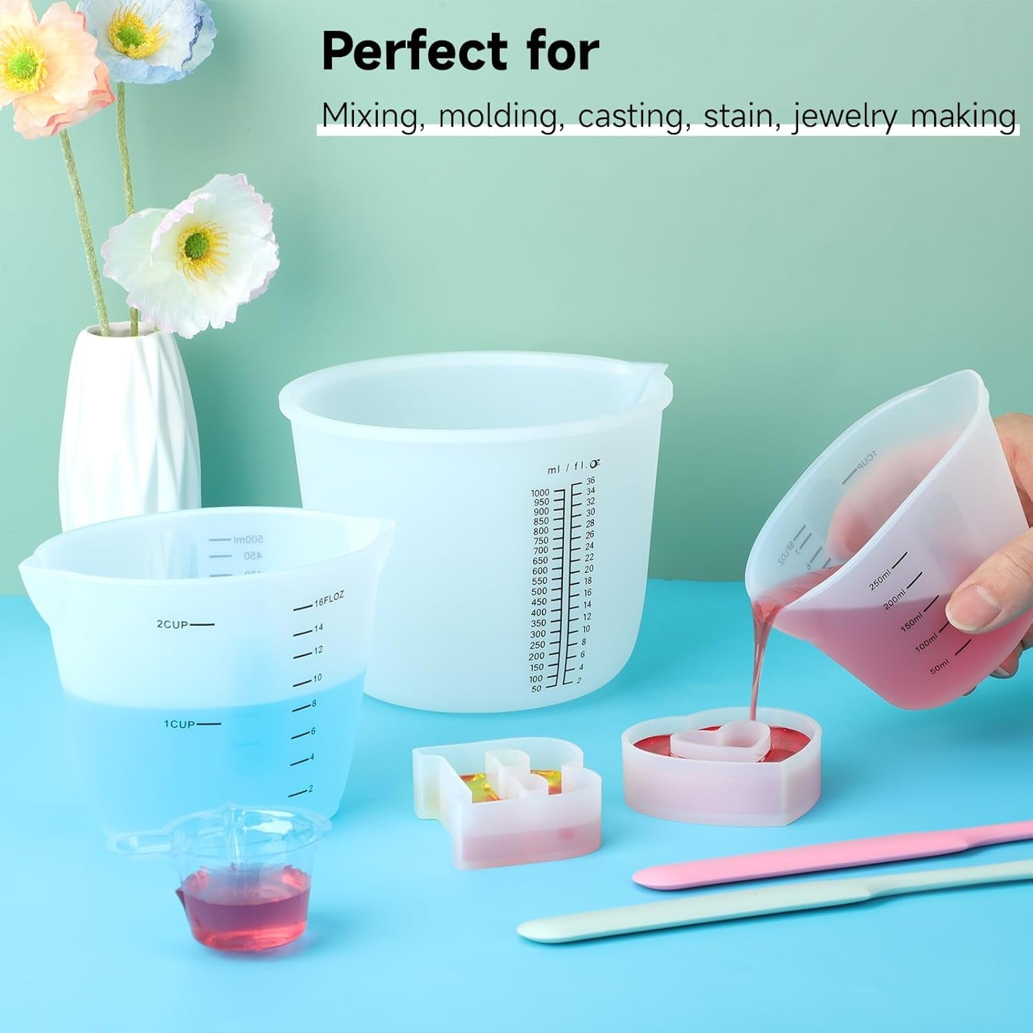 silicone-resin-cups-set-large-silicone-mixing-bowl-with-precise-scale-for-epoxy-jewelry-casting-molds-acrylic-paint-cup-making-nonstick-reusable-craft-pouring-cups-1000ml-500ml-250ml