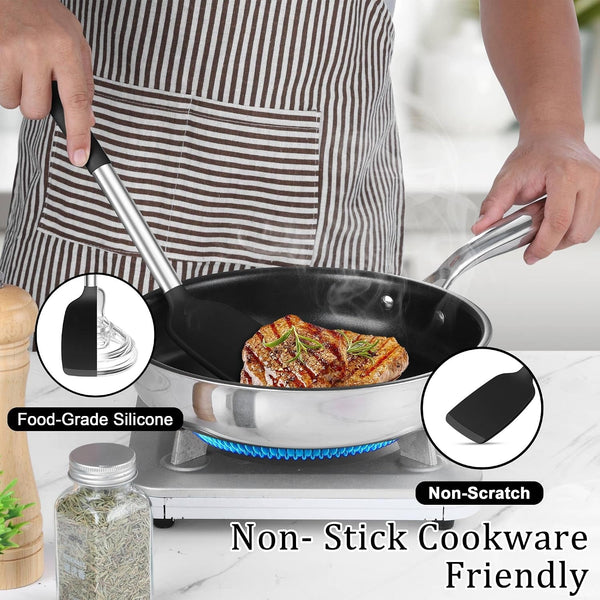 Cooking Utensils Set, 5 PCS Silicone Kitchen Utensils, Black5