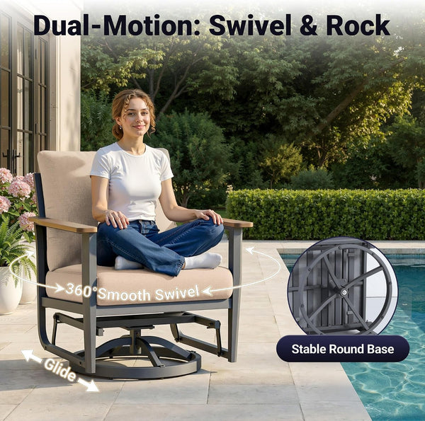 Aluminum Outdoor Patio Furniture Set with 5.1-Inch Cushions5