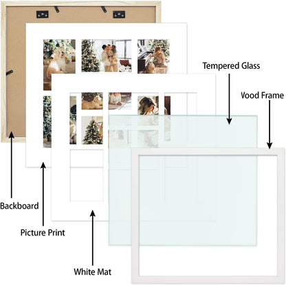 7 Openings for 4X6 Collage Picture Frame,Solid Wood/Glass4