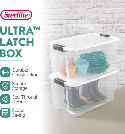 Ultra Latch Box with Lids for Home and Office, 70 Quart, 4-Pack2