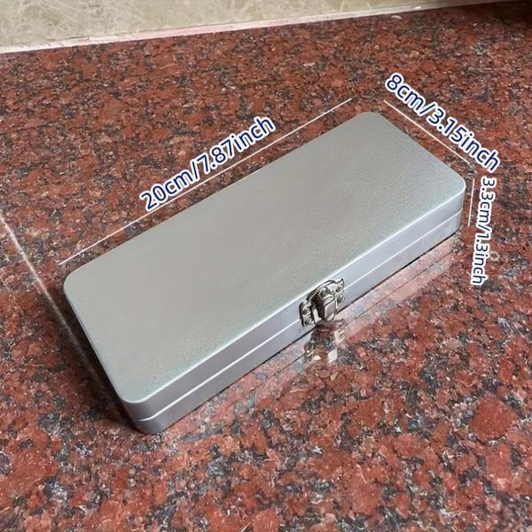 Durable Silvery Gray Metal Rectangular Box with Lid - Ideal for Bills, Cosmetics, Office Supplies Storage - Perfect for Home, Office, Bedroom, Stationery Organization, Storage Solution2