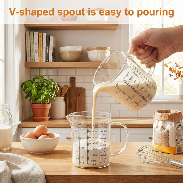 Graduated Glass Measuring Cup with Handle 350ML (12Oz, 1 1/2Cups)4