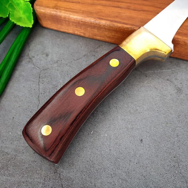 Meat Cleaver,Cleaver Knife 5.7 Inch Stainless Steel Boning Knife Kitchen Meat Cleaver with Wood Handle Chef Raw Fish Cutter Butcher Knife Outdoors Camping Knife (Color : without Sheath)5