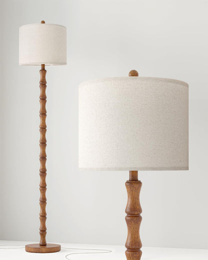 62" Rustic Floor Lamp for Living Room, Retro Farmhouse Floor Lamp Rotary Switch, Resin Standing Lamp for Living Room, Corner, Dining Room, Bedroom, Home Decor2