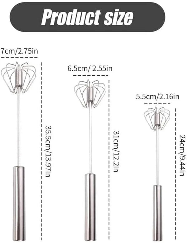 Handheld Mixer, Stainless Steel Semi-Automatic Whisk, Rotating Semi-Automatic Egg Beater, Hand Push Mixer Stirrer Tool for Cooking Kitchen Home Egg Milk2