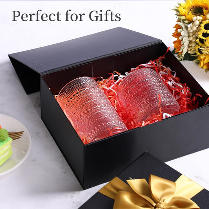 Hobnail Drinking Glasses Set of 12, Vintage Water Glass Cups | 12 Oz Highball Glasses & 10 Oz Cocktail Glasses, Clear Embossed Boho Kitchen Bar Tumbler for Whiskey, Beer, Juice, Milk6