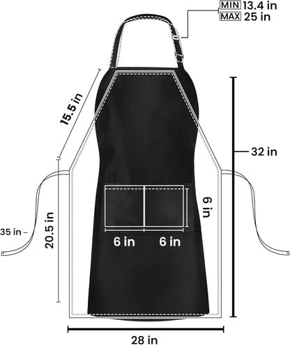 10 Pack Bib Apron Adjustable with 2 Pockets, Water and Oil Resistant, Cooking Kitchen Chef Apron for Women Men2