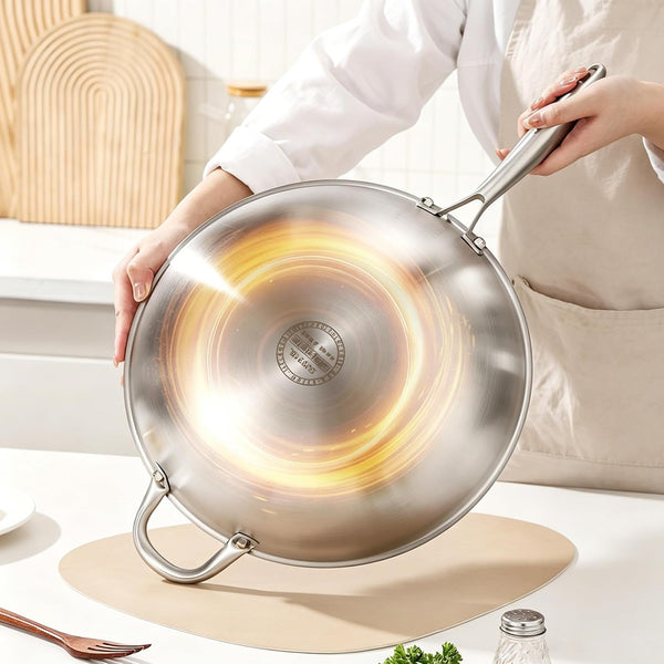 Stainless Steel 316 Wok with Glass Lid, Tri-Ply Large Cooking Surface, Oven Safe & Induction Compatible (12.5 Inch)7