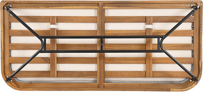 Justin 4 Pieces Conversation Set, Acacia Wood Chat Set, 3 Woven Rope Outdoor Sofa and Slat Panel Coffee Table, Patio Furniture Set for Backyard Balcony Garden, Teak+ Beige12