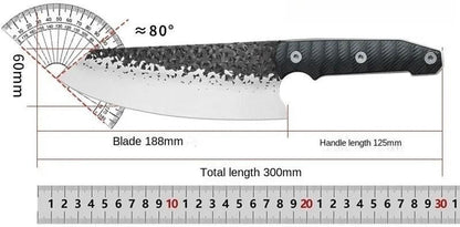 Meat Cleaver, 7.4 Inch Stainless Steel Forged Hammer Chef'S Knife Fiberglass Handle Household Meat Cutter Fish Fillet Knife2