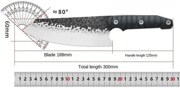 Meat Cleaver, 7.4 Inch Stainless Steel Forged Hammer Chef'S Knife Fiberglass Handle Household Meat Cutter Fish Fillet Knife2