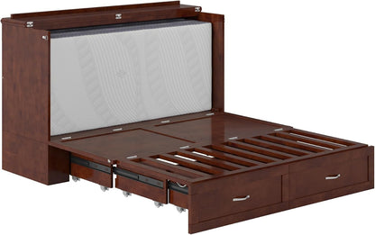 , Hamilton Queen Murphy Bed Chest with 6" Mattress & Drawer, Walnut14