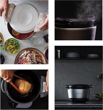 Musui–Kamado Cast Iron Induction Cooker, Charcoal | Precision Temperature Control, Waterless Cooking, Non-Toxic Enameled Cast Iron Pot, Japanese Multicooker & Rice Cooker (120V)8