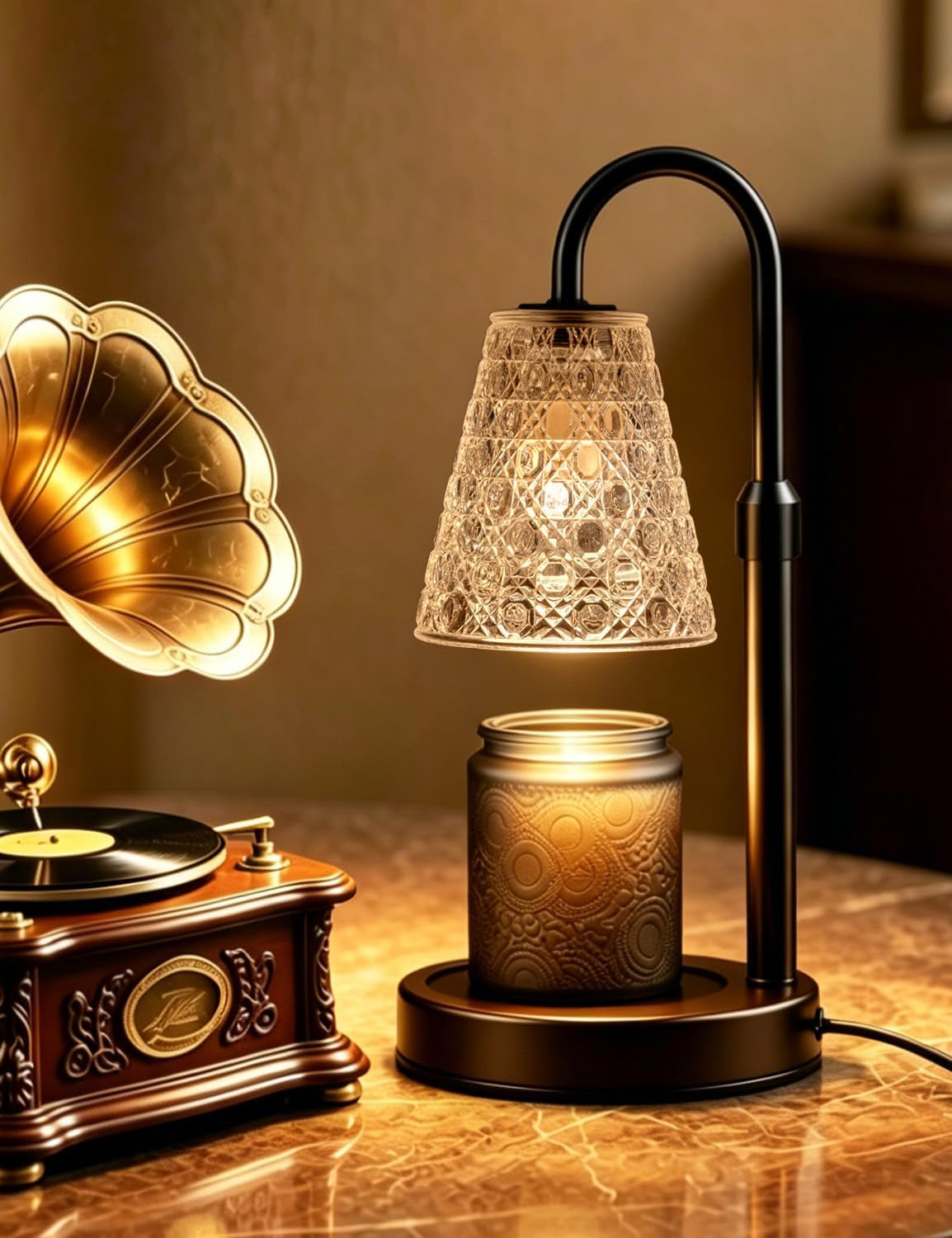 candle-warmer-lamp-with-timer-dimmable-wax-melt-warmer-black