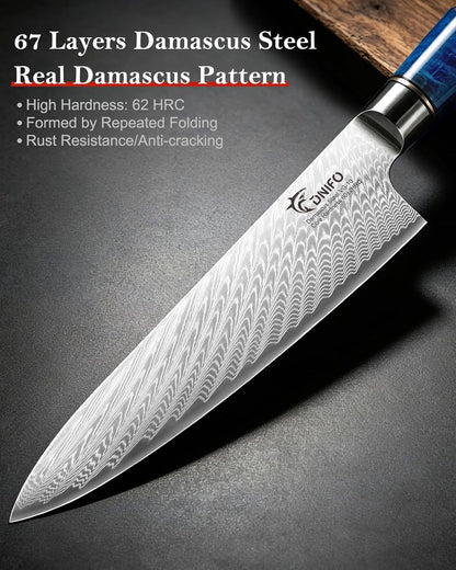 Japanese Chef Knife 8 Inch, VG10 Core Damascus Steel Kitchen Knife3