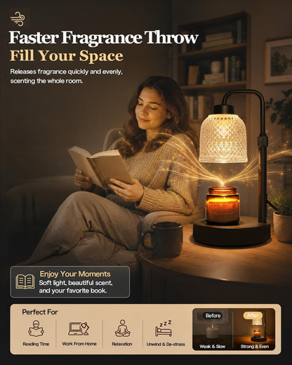 Candle Warmer Lamp with Timer, 2/4/8H Auto-Off Candle Lamp Coalblack4